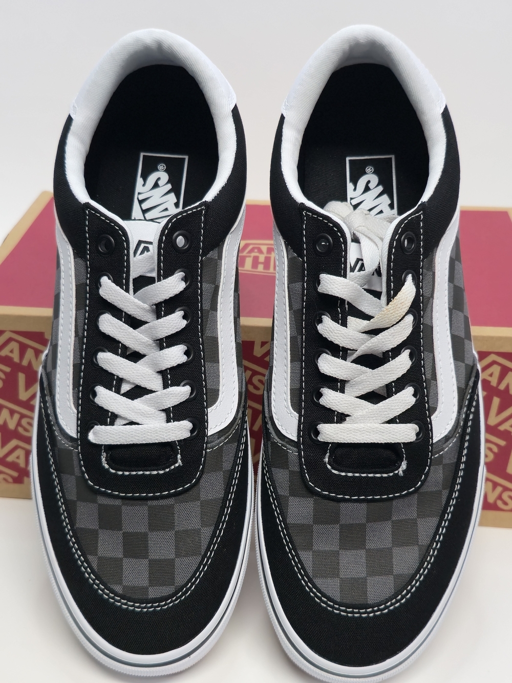 Vans Men’s Checkerboard Old Skool Sneakers - Black/Gray